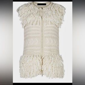 BCBG MAXAZRIA Creamy tassel infused sleeveless vest -size Medium